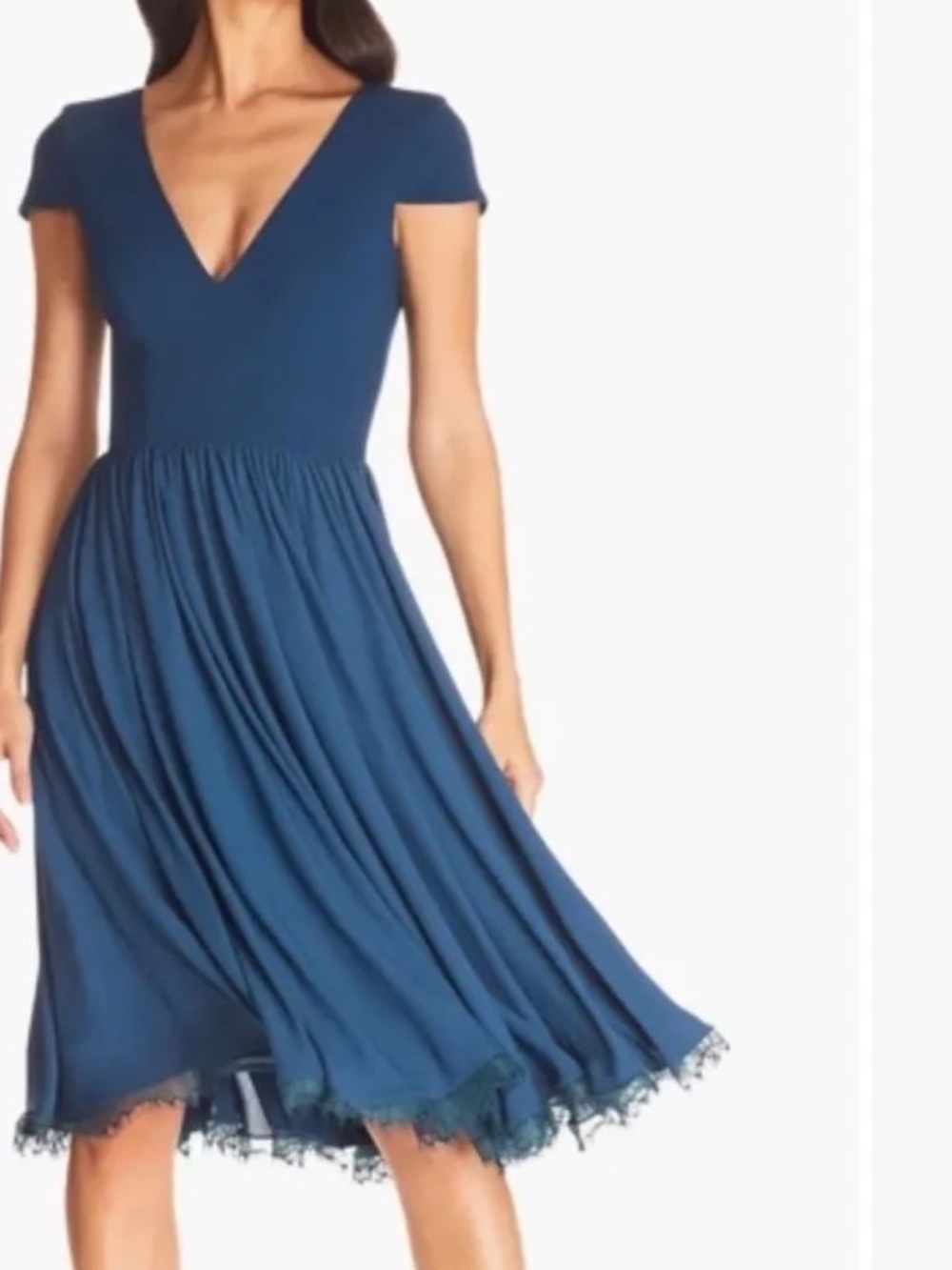 Dress the Population Corey Chiffon Fit & Flare Cocktail Dress Size: L